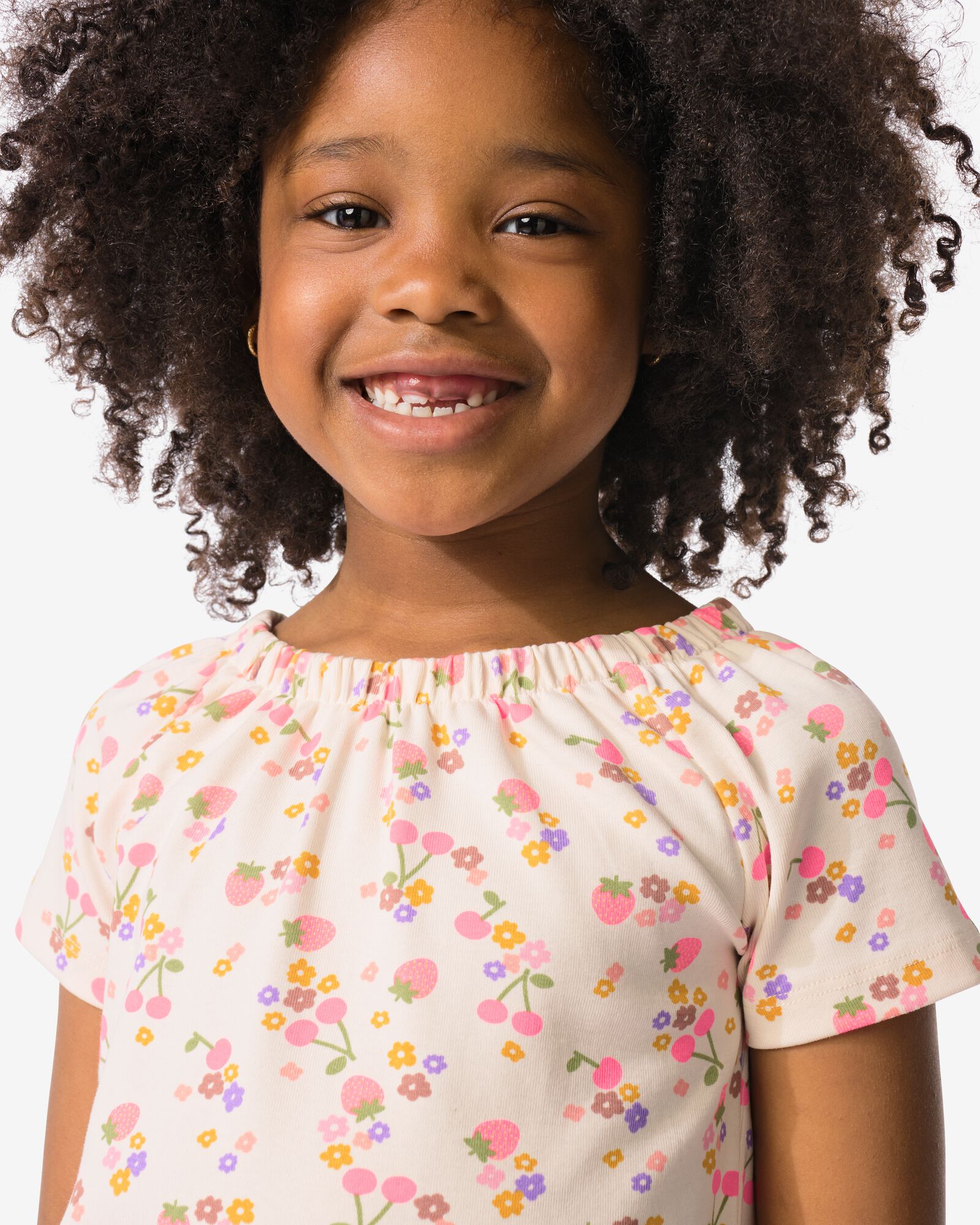 t-shirt enfant jersey fraises &eacute;cru &eacute;cru - 30824108ECRU - HEMA