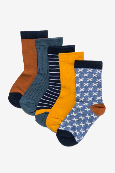 5 paires de chaussettes enfant bleu foncé - 1000024590 - HEMA