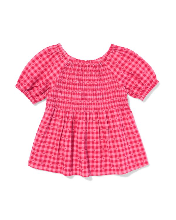 kinderblouse hartjes ruiten roze roze - 30866025PINK - HEMA