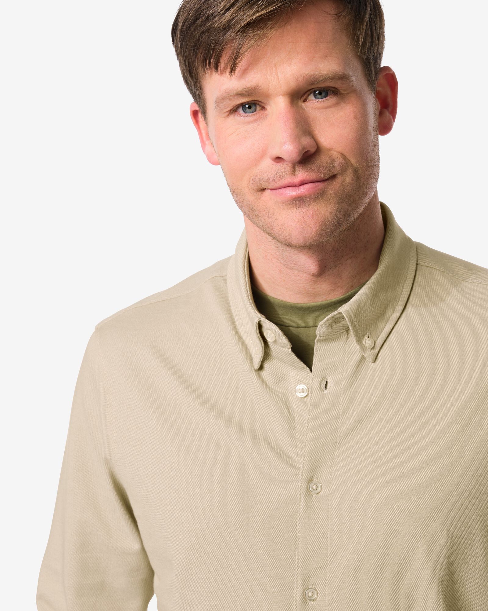 Herren-Oberhemd Billy, Piqu&eacute; beige beige - 2101790BEIGE - HEMA