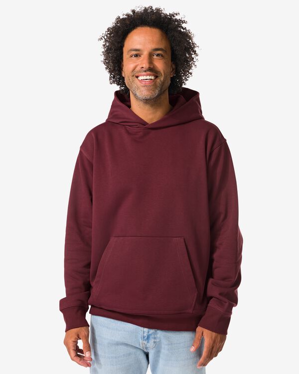sweat &agrave; capuche homme Maarten rouge fonc&eacute; - 2101550DARKRED - HEMA