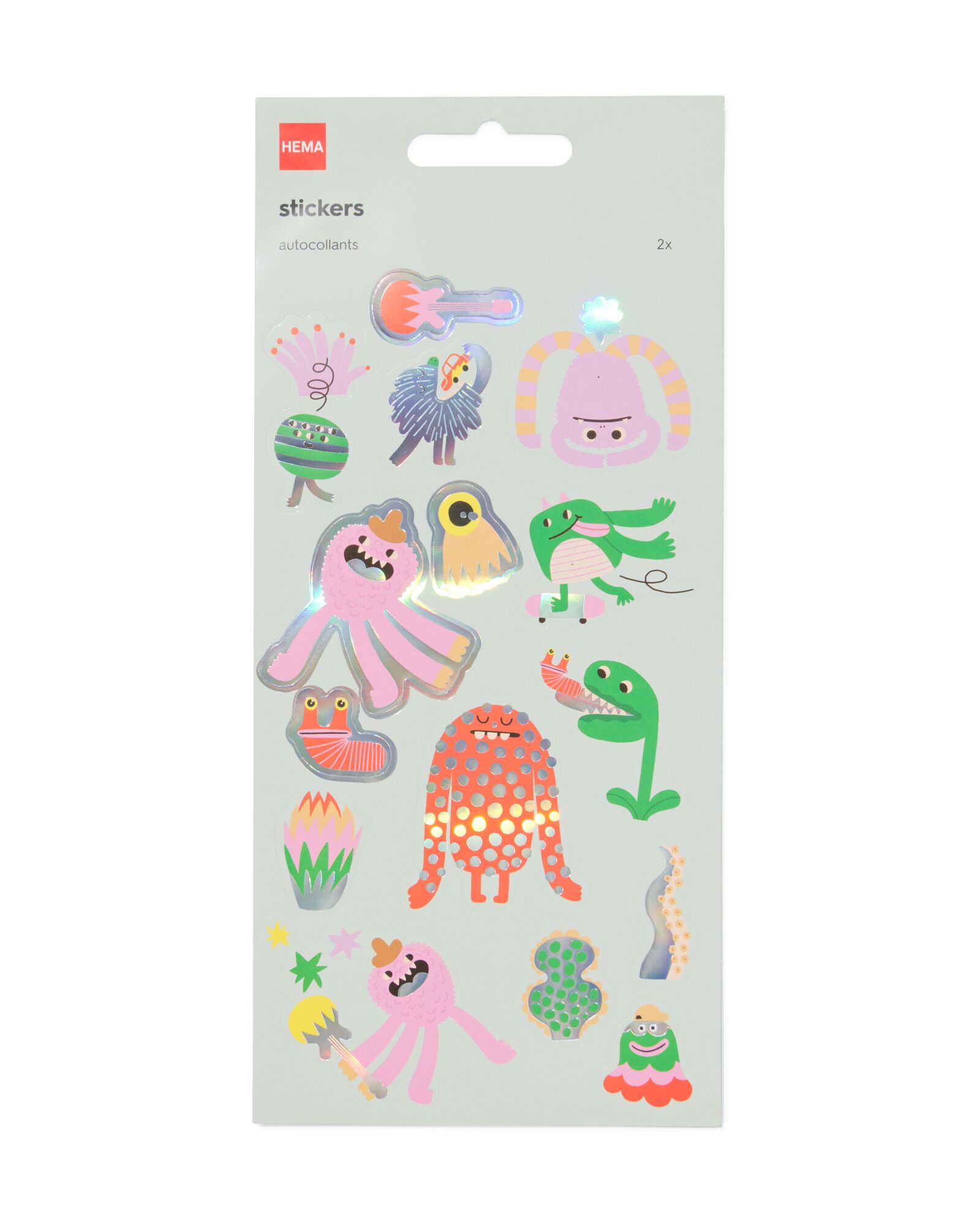 stickervellen monsters - 2 stuks - 15900308 - HEMA