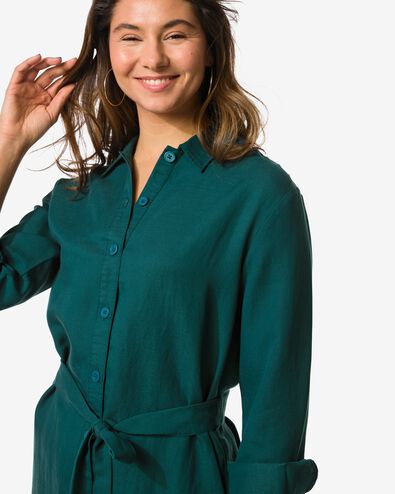 Damenkleid Inez, Blusenkleid dunkelgr&uuml;n dunkelgr&uuml;n - 36207350DARKGREEN - HEMA