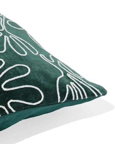 housse de coussin 50x50cm velours fleur vert - 7325184 - HEMA