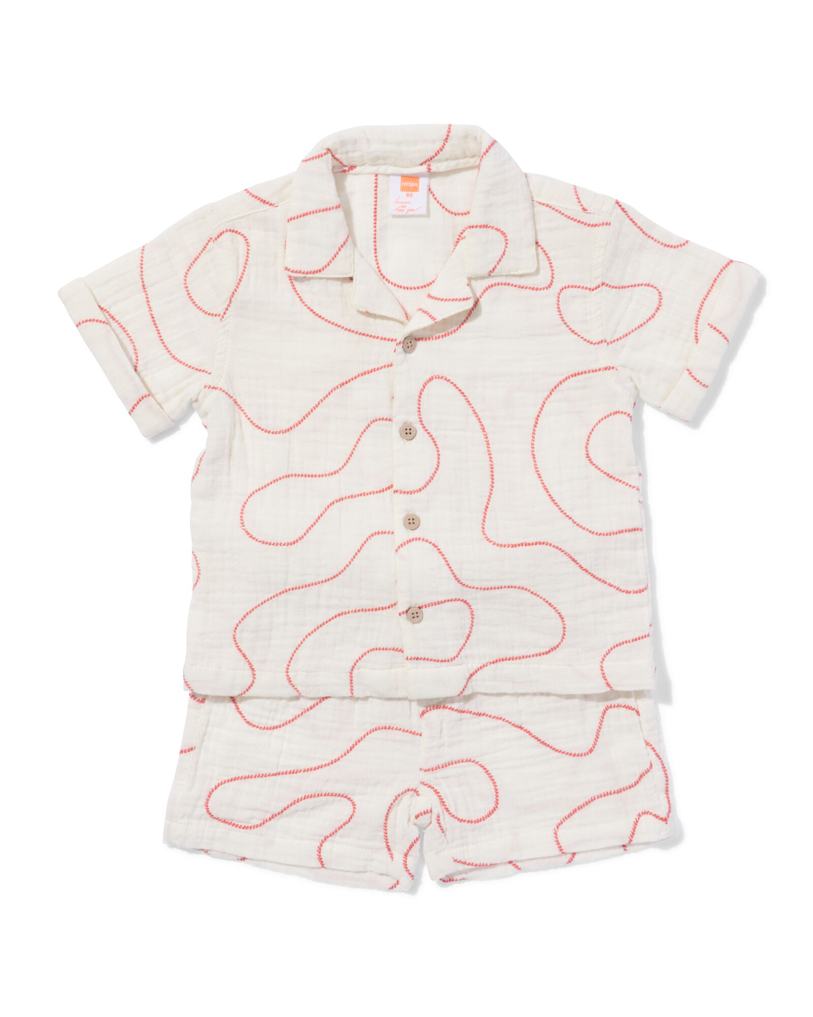 Baby-Bekleidungsset, Musselin, Wirbel ecru ecru - 33186070ECRU - HEMA