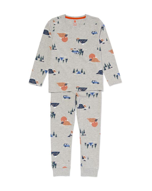 combinaison pyjama enfant imprimé animaux gris chiné - HEMA