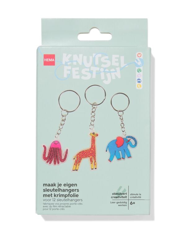 porte-cl&eacute;s en film r&eacute;tractable animaux - 15900519 - HEMA