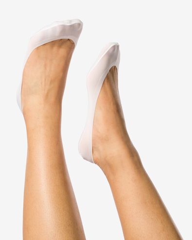 2 paires de socquettes ballerines femme second skin blanc blanc - 1000015481 - HEMA