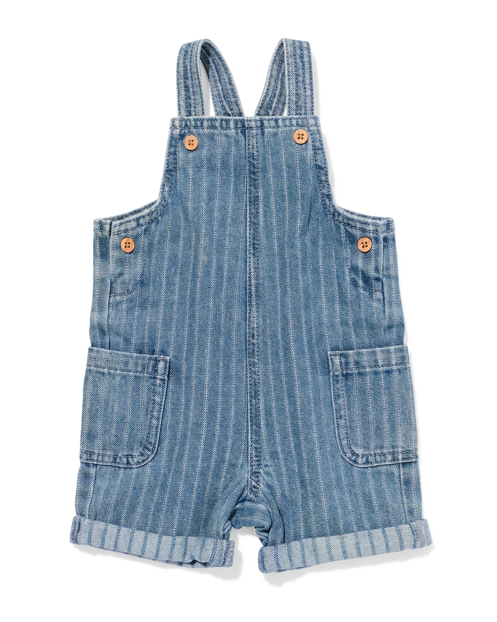 Baby-Latzhose, gestreift jeansfarben jeansfarben - 33186870DENIM - HEMA