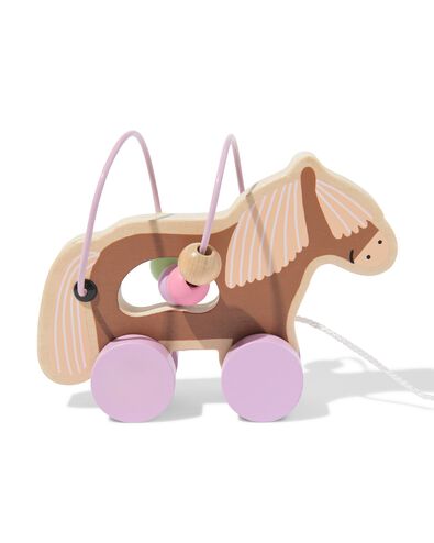 animal en spirale &agrave; tirer 5x17,5 animal en spirale cheval bois - 15100207 - HEMA