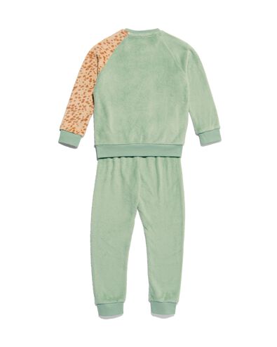 kinder pyjama fleece kat lichtgroen 98/104 - 23000482 - HEMA