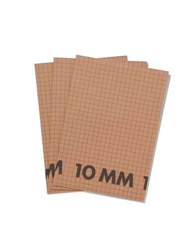3er-Pack karierte Hefte (10 mm), DIN A4 - 14170057 - HEMA