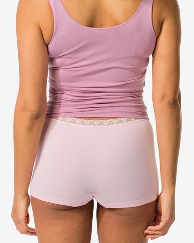 shortie femme sans coutures avec dentelle rose pâle L - 19680167 - HEMA