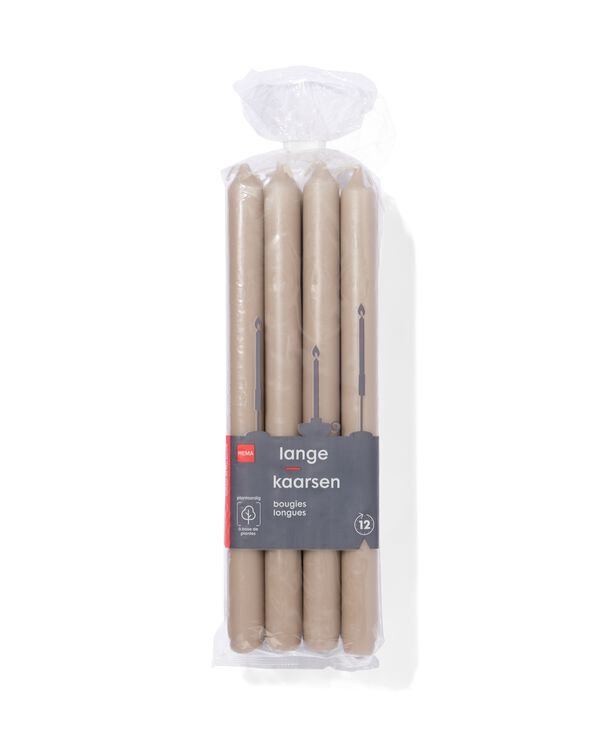 lange huishoudkaarsen &Oslash;2.2x29 - 12 stuks naturel naturel - 2000000274 - HEMA