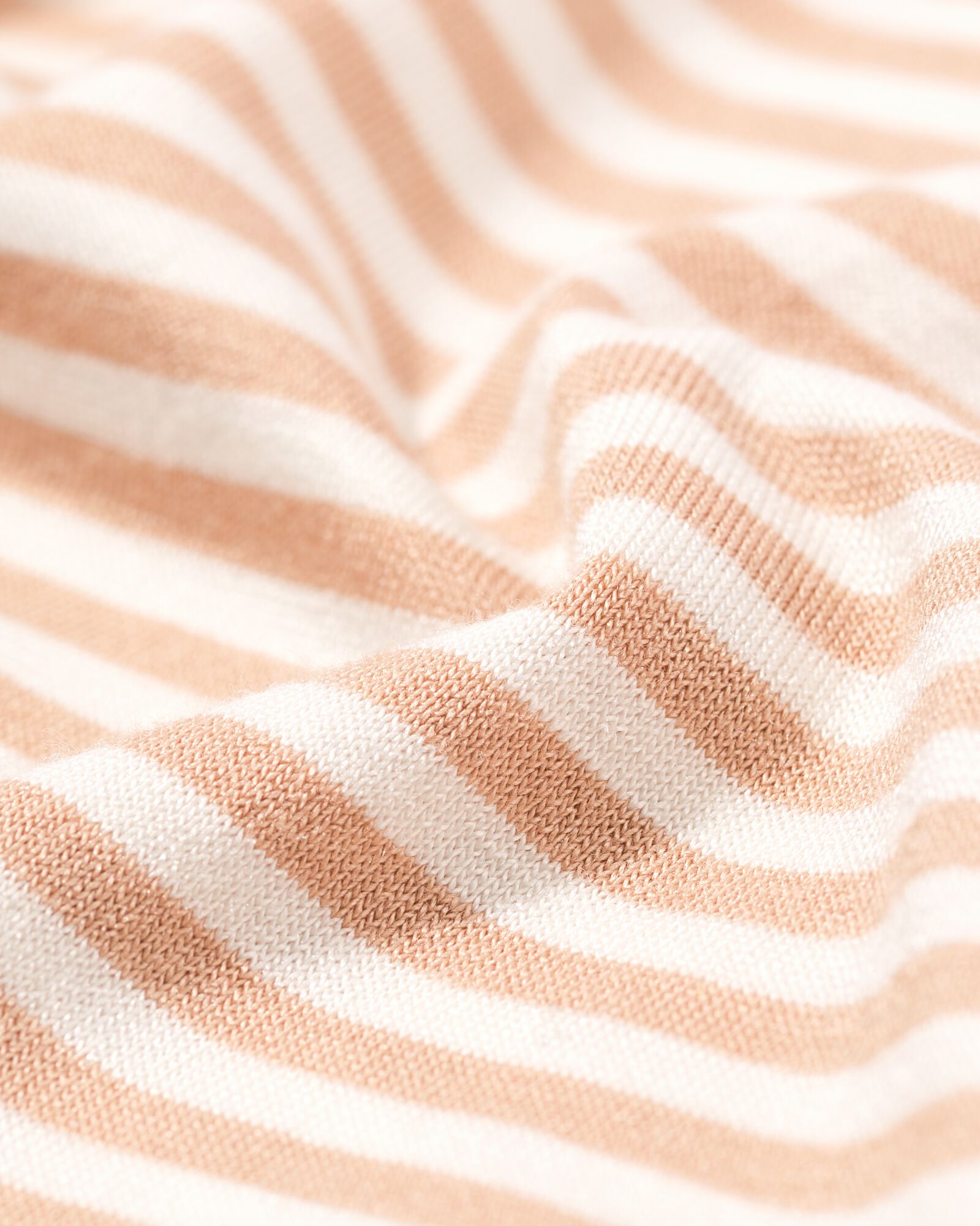 damespyjamatop jersey strepen beige beige - 23401670BEIGE - HEMA