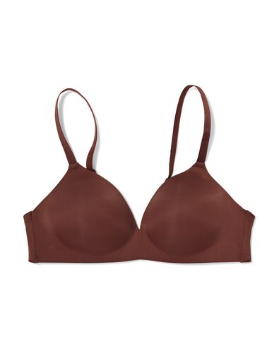 soutien-gorge pr&eacute;form&eacute; sans armatures microfibre recycl&eacute; marron fonc&eacute; - 21800956DARKBROWN - HEMA
