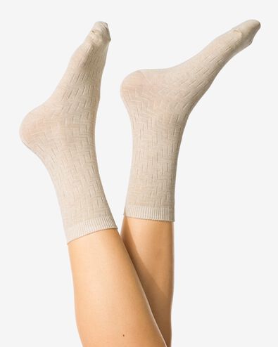 chaussettes structur&eacute;es pour femmes  beige beige - 4280630BEIGE - HEMA