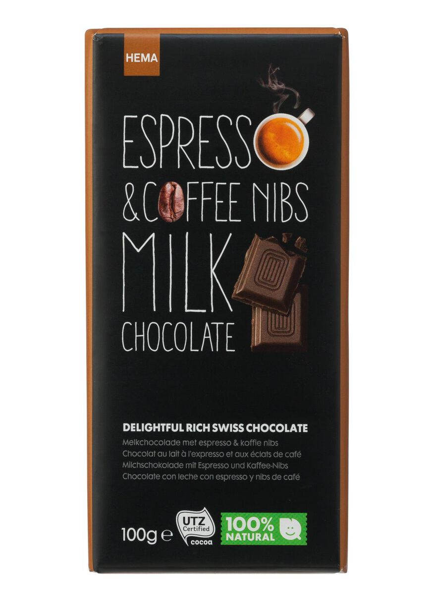 chocolat au lait aux éclats d’expresso et de café - 10370032 - HEMA