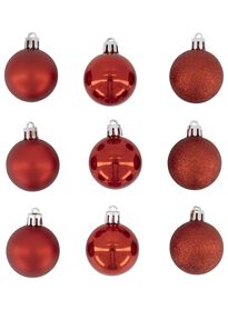 9 boules de Noël rouges Ø 3,8 cm - 25103174 - HEMA