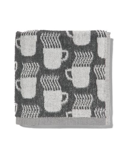essuie-mains 50x50 coton gris avec tasses de café - 5440251 - HEMA