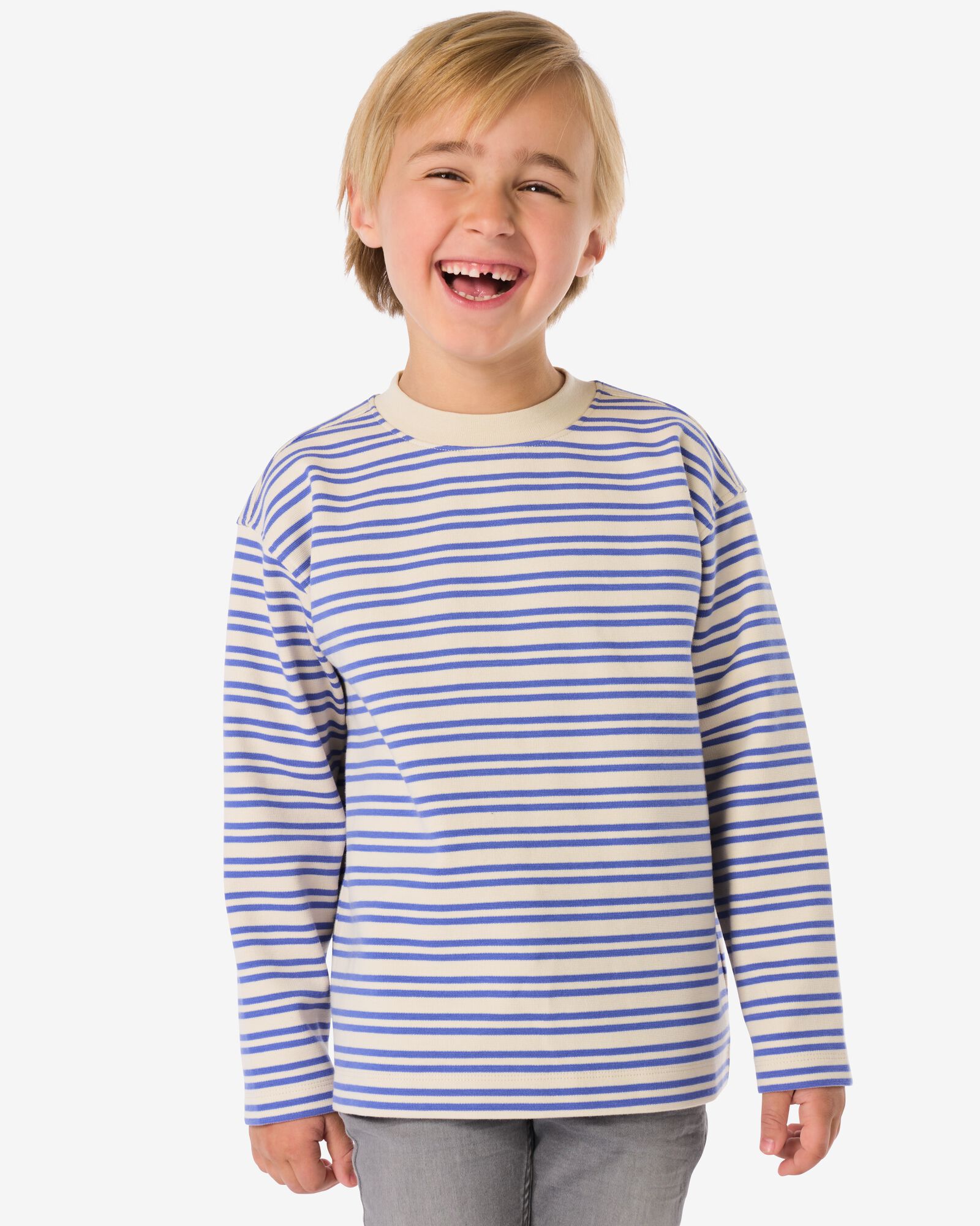 t-shirt enfant rayures bleu bleu - 30745801BLUE - HEMA