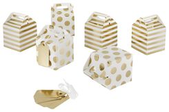 6 boîtes cadeaux 5x5x5 pois/lignes - 14700592 - HEMA