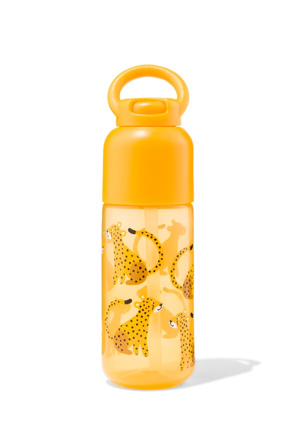 Trinkflasche mit Trinkhalm, Leopard, 300 ml - 80650076 - HEMA