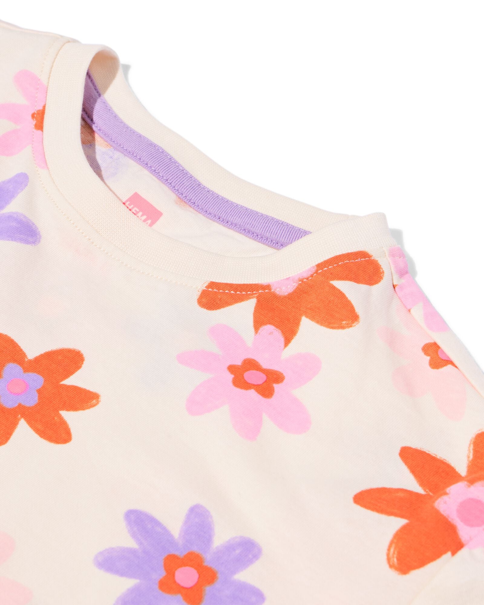 kindernachthemd bloemen gebroken wit gebroken wit - 23003960OFFWHITE - HEMA