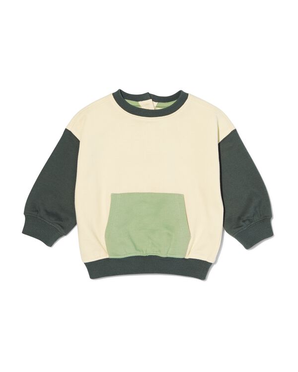 baby sweater blocs de couleur vert - 33179440GREEN - HEMA