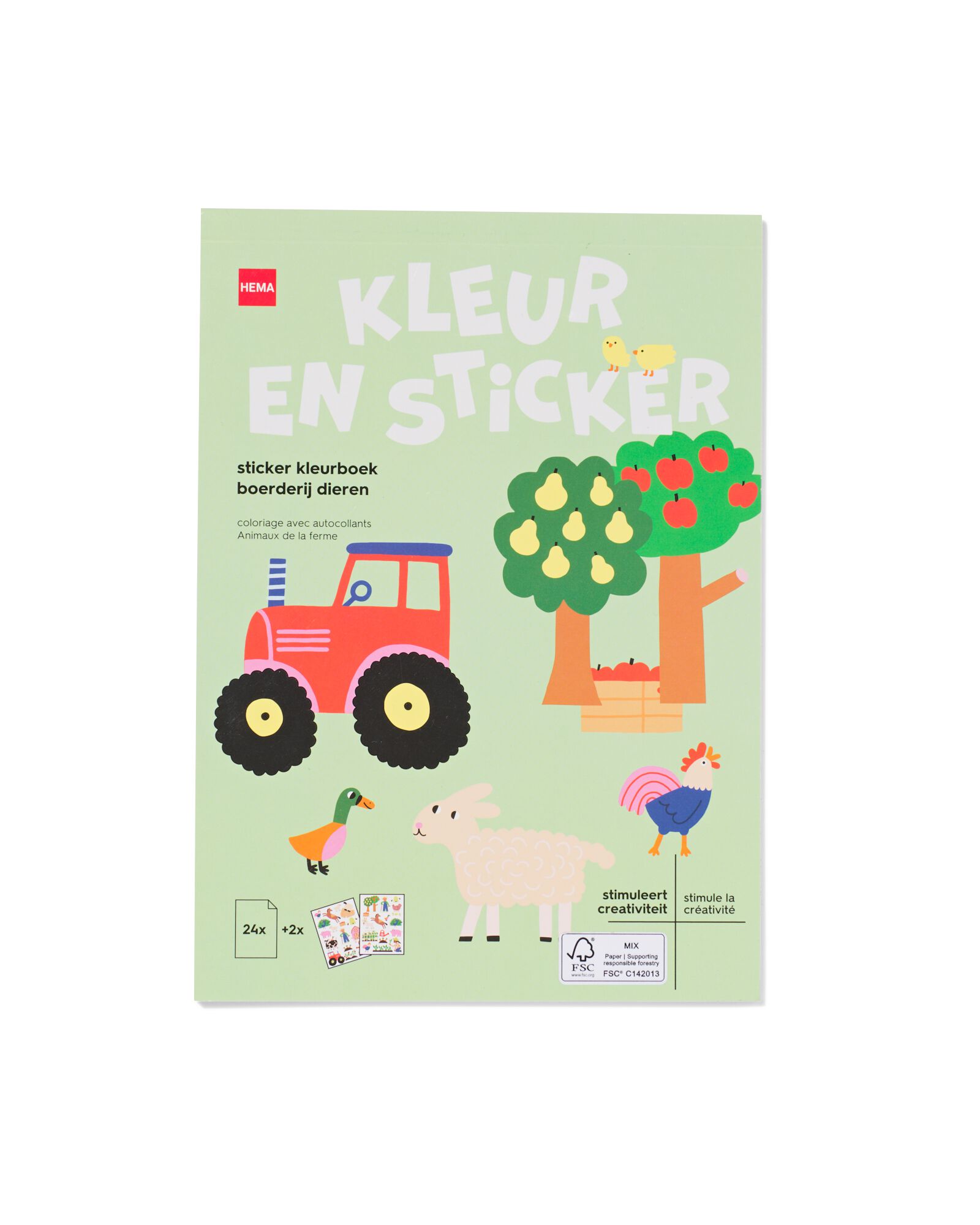 kleurboek A5 met stickers boerderijdieren - 15900113 - HEMA