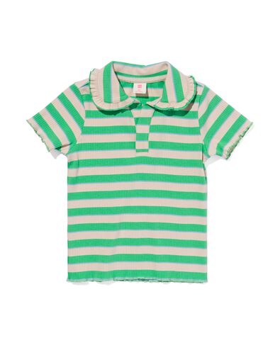 t-shirt enfant avec col polo vert 134/140 - 30853554 - HEMA
