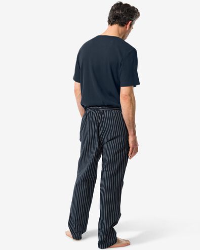 pantalon de pyjama homme à carreaux popeline de coton bleu foncé XXL - 23670775 - HEMA