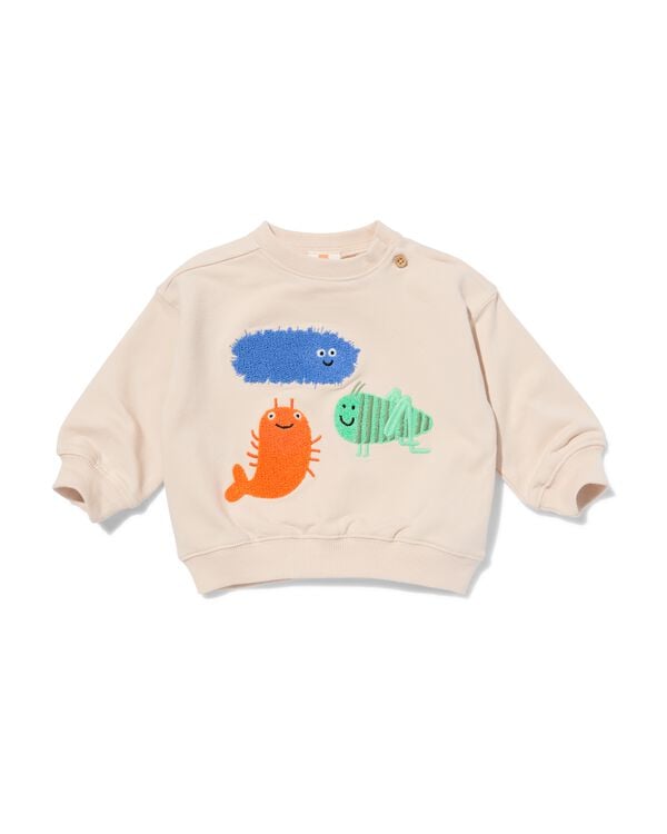 babytrui sweatstof dieren ecru ecru - 33183270ECRU - HEMA