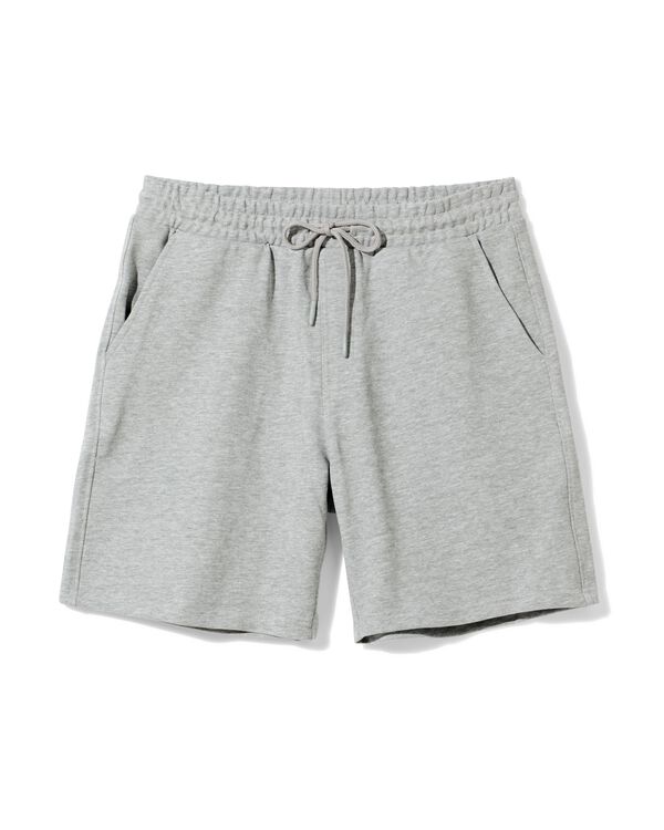 herenshort regular fit sweatstof grijsmelange grijsmelange - 2109980GREYMELANGE - HEMA