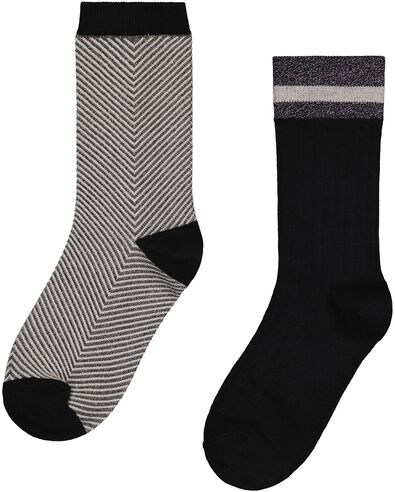dames sokken met glitters - 2 paar beige 35/38 - 4260346 - HEMA