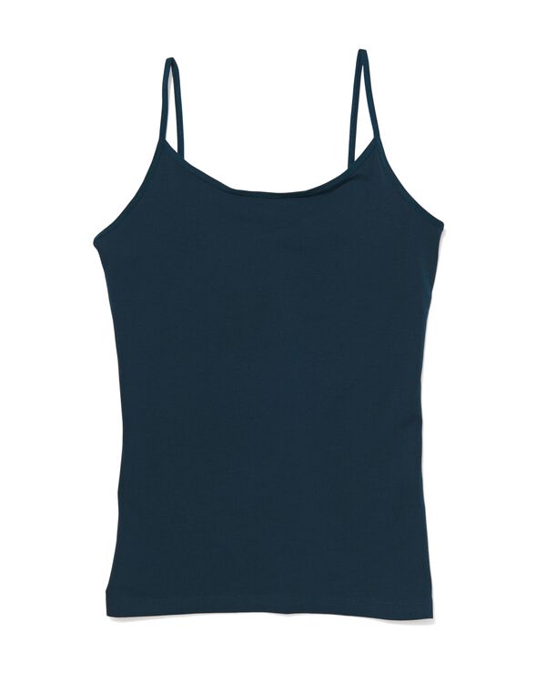 d&eacute;bardeur femme coton &agrave; bretelles spaghetti bleu fonc&eacute; - 1000021800 - HEMA
