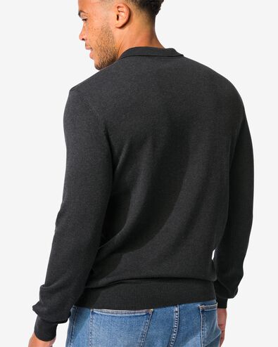 Herren-Poloshirt, Feinstrick dunkelgrau - 2116904DARKGREY - HEMA