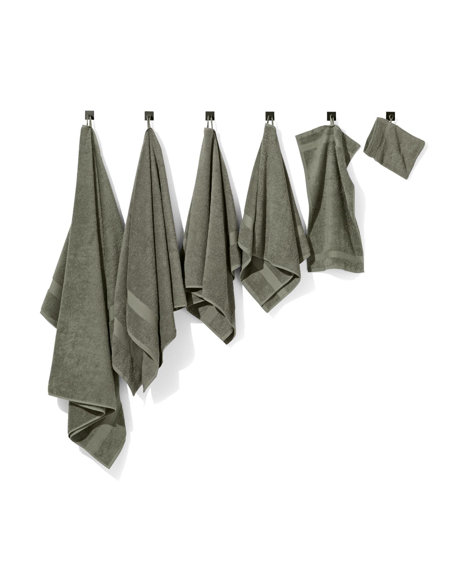 Handtuch 50&nbsp;x&nbsp;100, schwere Qualit&auml;t &ndash; Graugr&uuml;n armeegr&uuml;n Handtuch, 50 x 100 - 5200702 - HEMA