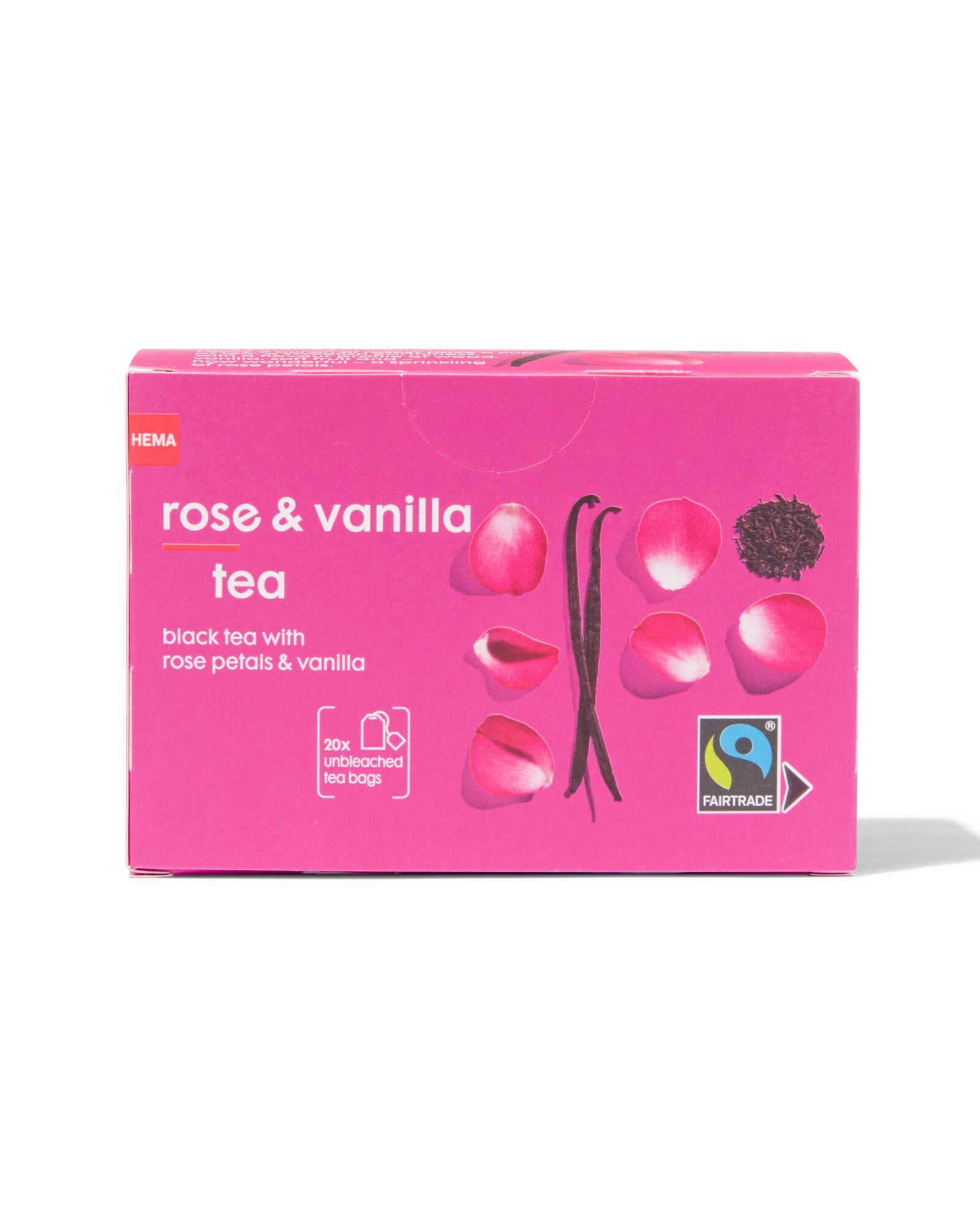 20 sachets de thé noir vanille et rose - 17190101 - HEMA