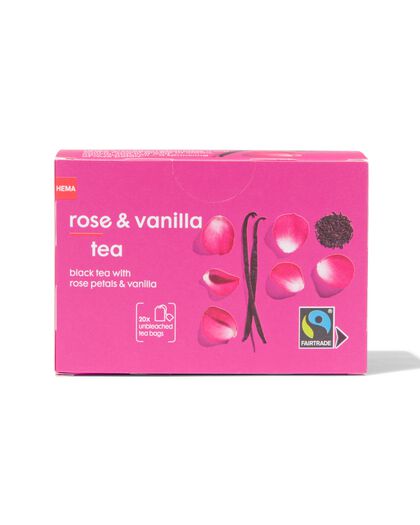 zwarte thee vanille en rozen - 20 stuks - 17190101 - HEMA