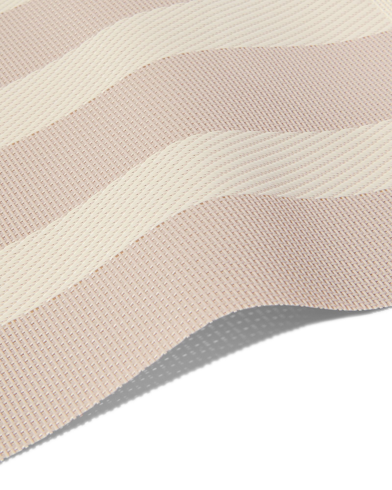 2 sets de table en plastique tiss&eacute; 35x45 beige &agrave; rayures - 5330288 - HEMA