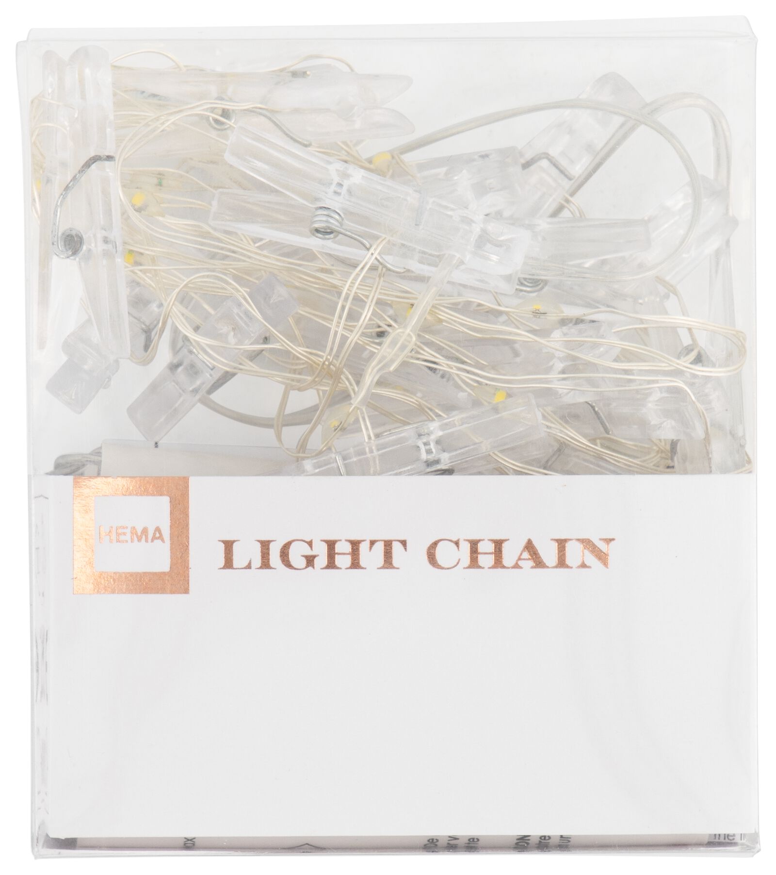lichtsnoer 3.25m met 20 lampjes en 19 clipjes - 60300538 - HEMA