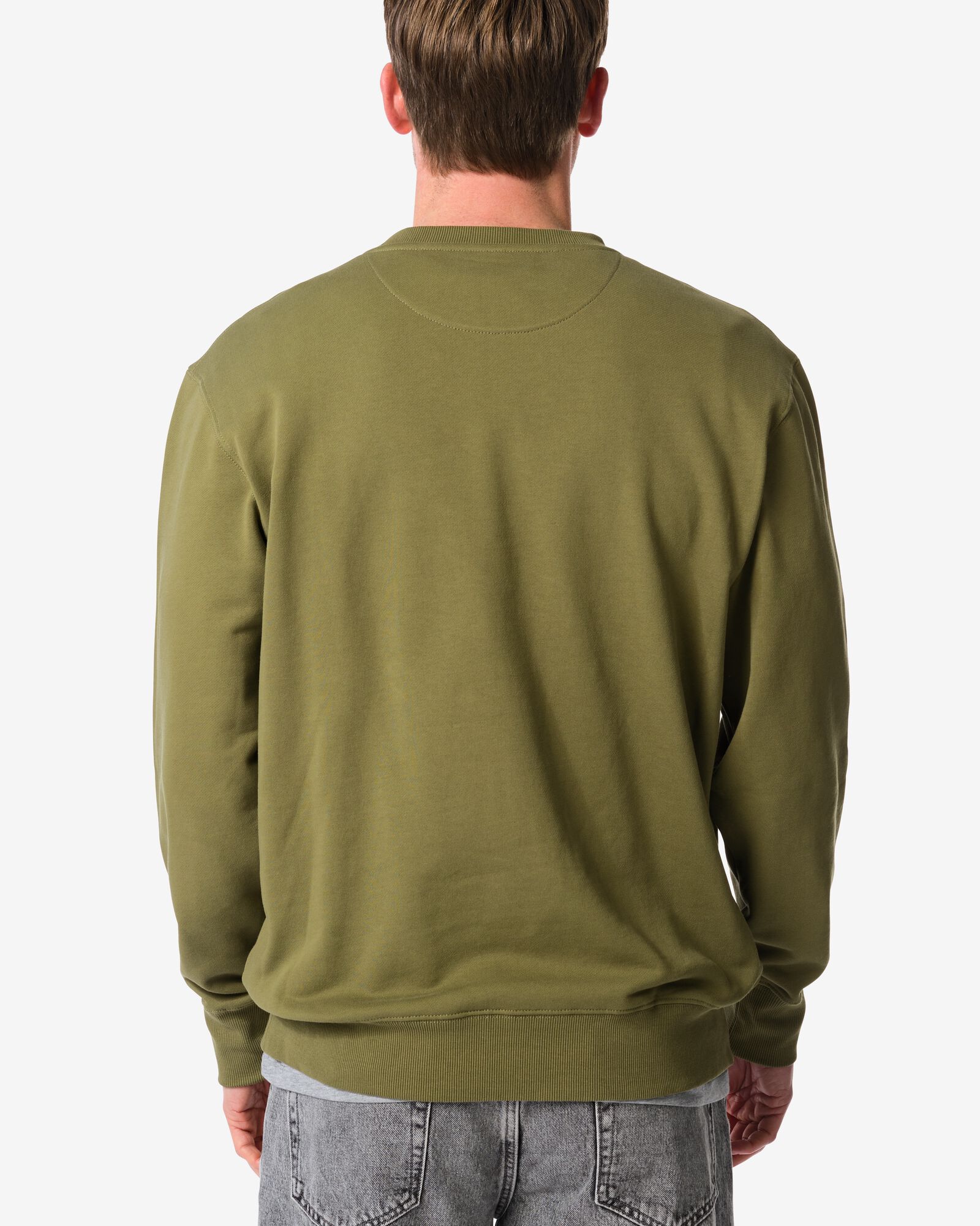 herentrui Daryl regular fit sweatstof middengroen middengroen - 2148100MIDGREEN - HEMA