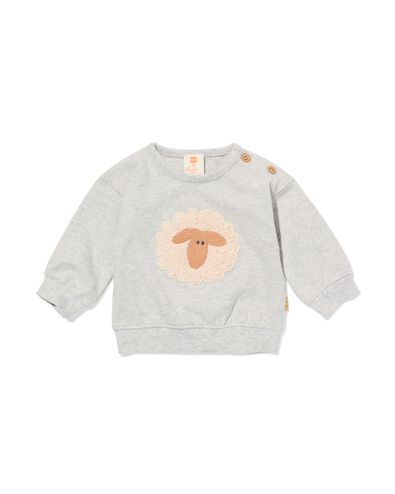newborn sweater schaap grijsmelange - 33436320GREYMELANGE - HEMA