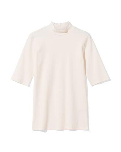 dames T-shirt Clara rib wit wit - 36207680WHITE - HEMA