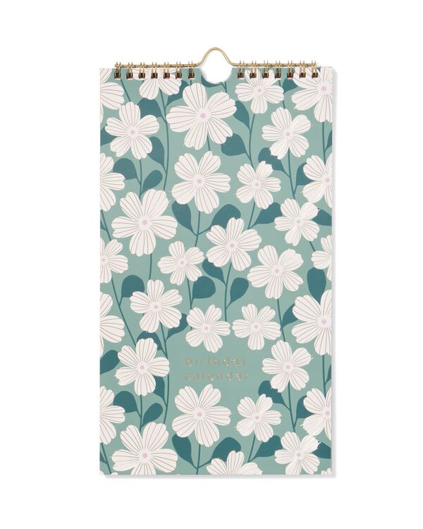 Geburtstagskalender, 29,5 x 16 cm, mit Blumen - 14100224 - HEMA
