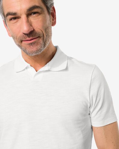 Herren-Poloshirt, Flammgarn weiß XL - 2115537 - HEMA