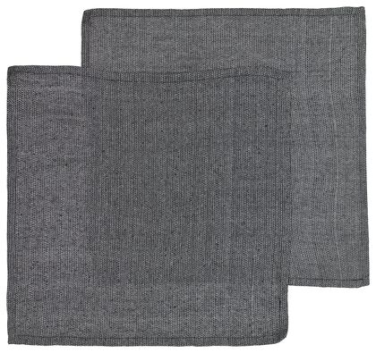 2er-Pack Servietten, 47 x 47 cm, Baumwolle, schwarz/weiß - 5300103 - HEMA