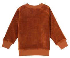 baby sweater rib velours bruin bruin - 1000028669 - HEMA