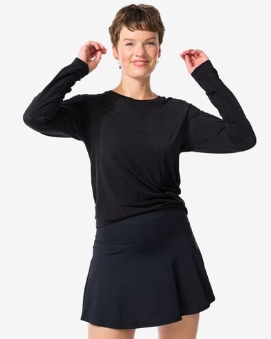 damessportshirt naadloos  zwart zwart - 36000035BLACK - HEMA